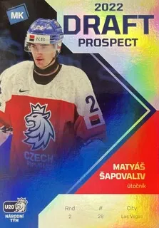 Šapovaliv Matyáš MK Národní tým 2021-22 48. pozice- Vegas Golden Knights Draft Prospects /100 č.DP-03