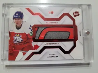Vrána Jakub MK Národní tým 2021-22 Game used memorabilia (Stick) Red /40 č.GUM-16