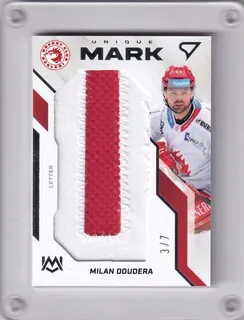 Milan Doudera SportZoo ELH 2022-23 SportZoo TELH 2021-22 II.série Unique Mark Letter /7 č.UM-MD