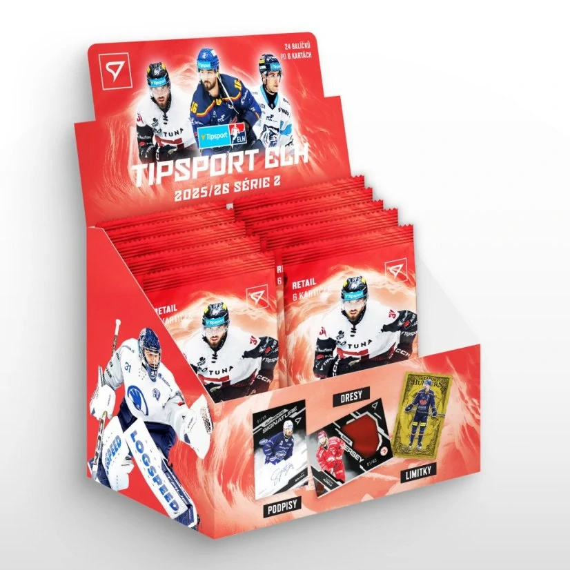 Sběratelské hokejové karty SportZoo Tipsport ELH 2025/26 II. série – Retail box