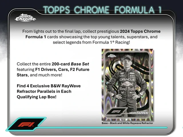 Sběratelské karty Formule F1 2024 Topps Chrome Qualifying Lap Balíček