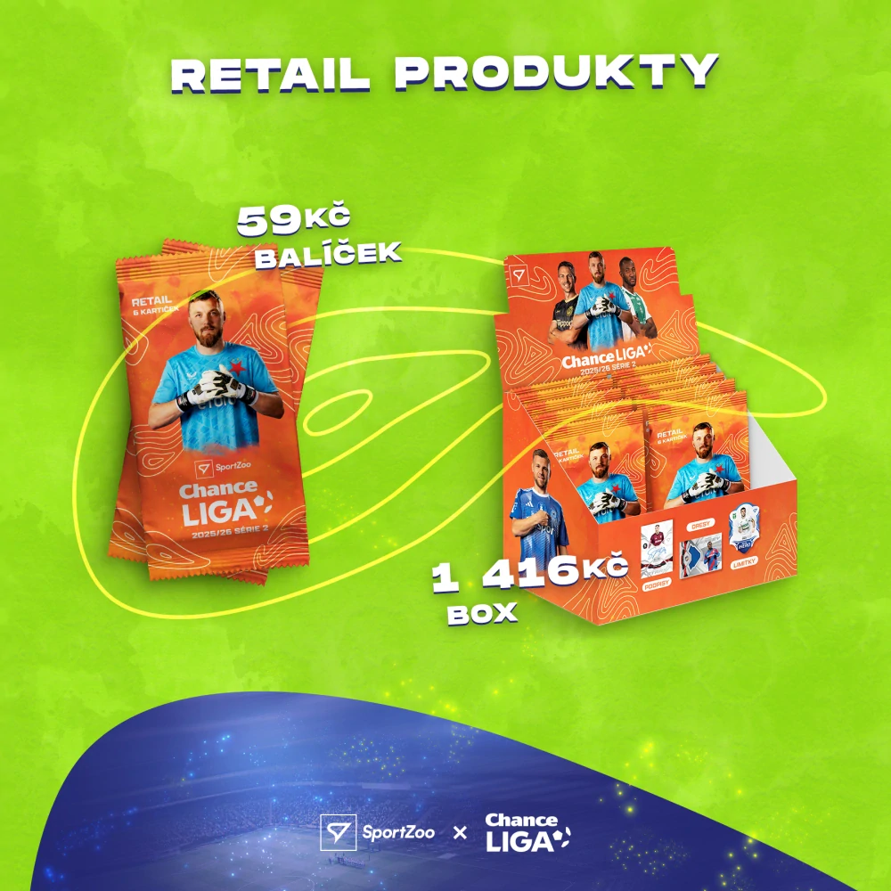 Sběratelské fotbalové karty SportZoo Chance Liga 2025/26 II. série – Retail box