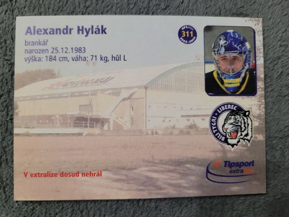 Hylák Alexandr OFS Plus 2003-04 Dotisk Errors - druhá strana Liberec č.311