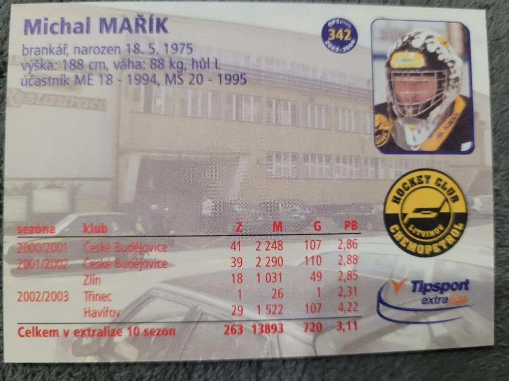 Mařík Michal OFS Plus 2003-04 Dotisk Errors - druhá strana č. 339 č.342