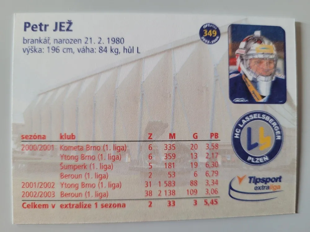 Jež Petr OFS Plus 2003-04 Dotisk Errors - druhá strana č. 349 č.349