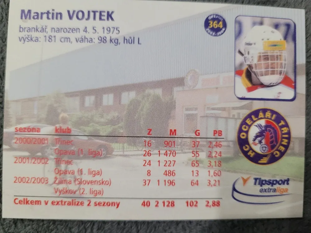 Vojtek Martin OFS Plus 2003-04 Dotisk Errors - druhá strana č. 364 č.364