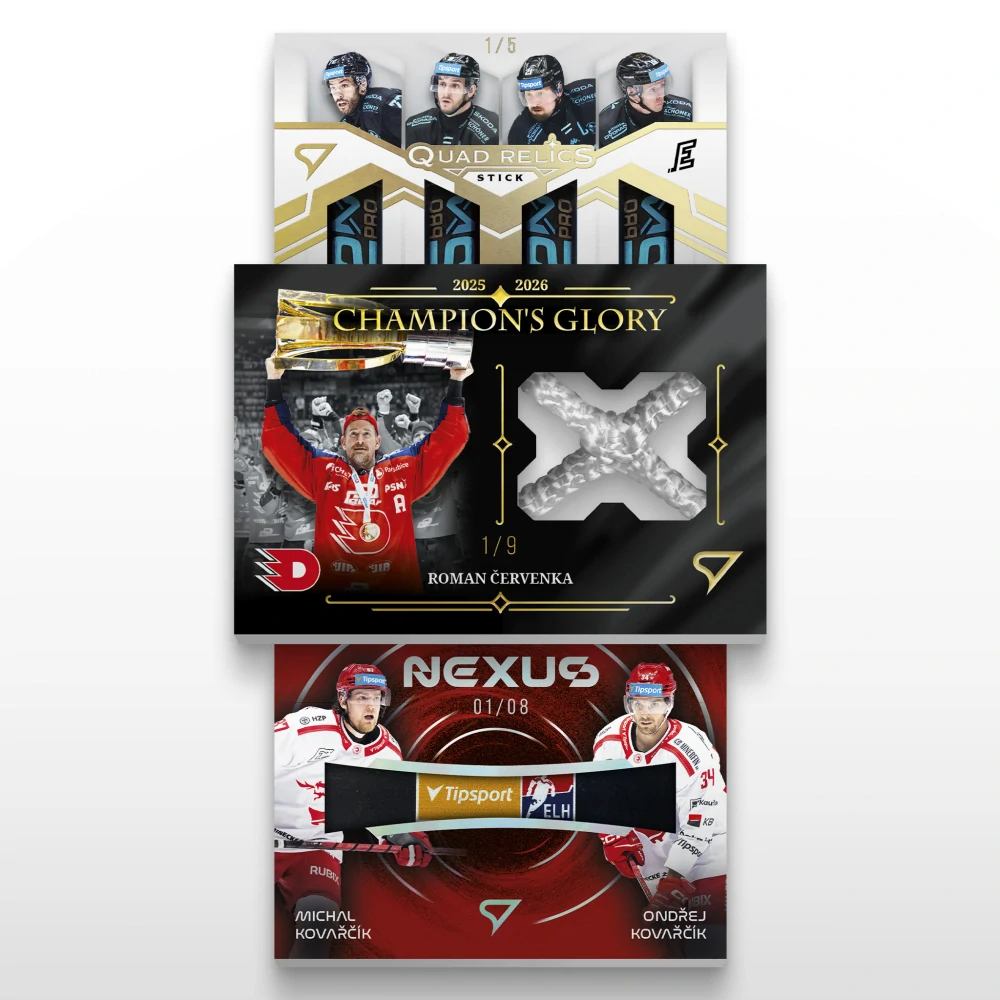Sběratelské hokejové karty SportZoo Tipsport ELH 2025/26 III. série – Exclusive box Play Off