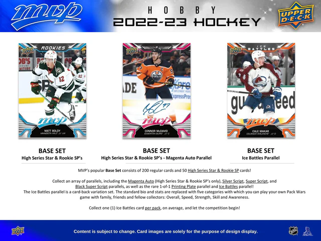 Balíček NHL Upper Deck MVP 2022-23 Hobby