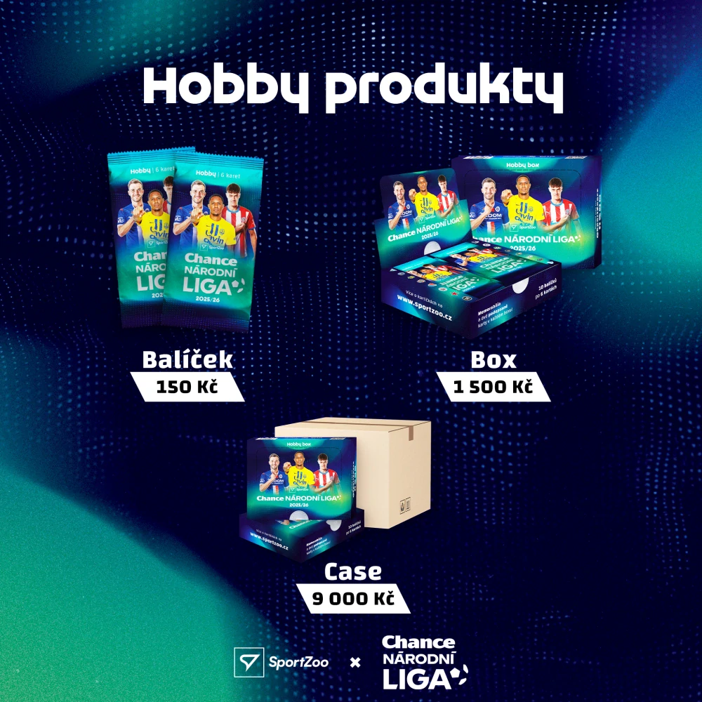Fotbalové sběratelské karty SportZoo Národní liga 2025/26 – Hobby balíček