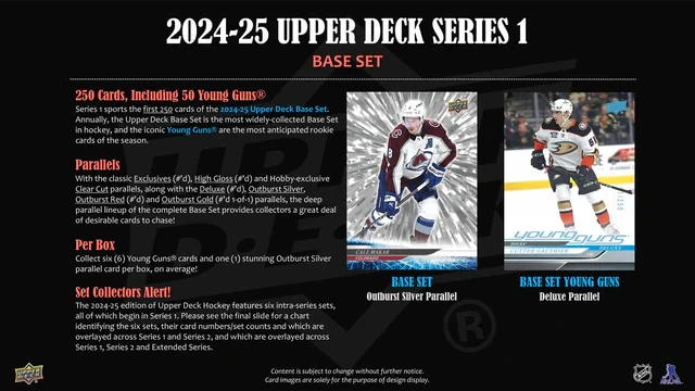 Sběratelské hokejové karty NHL 2024/25 Upper Deck Series 1 Hockey Hobby Box  