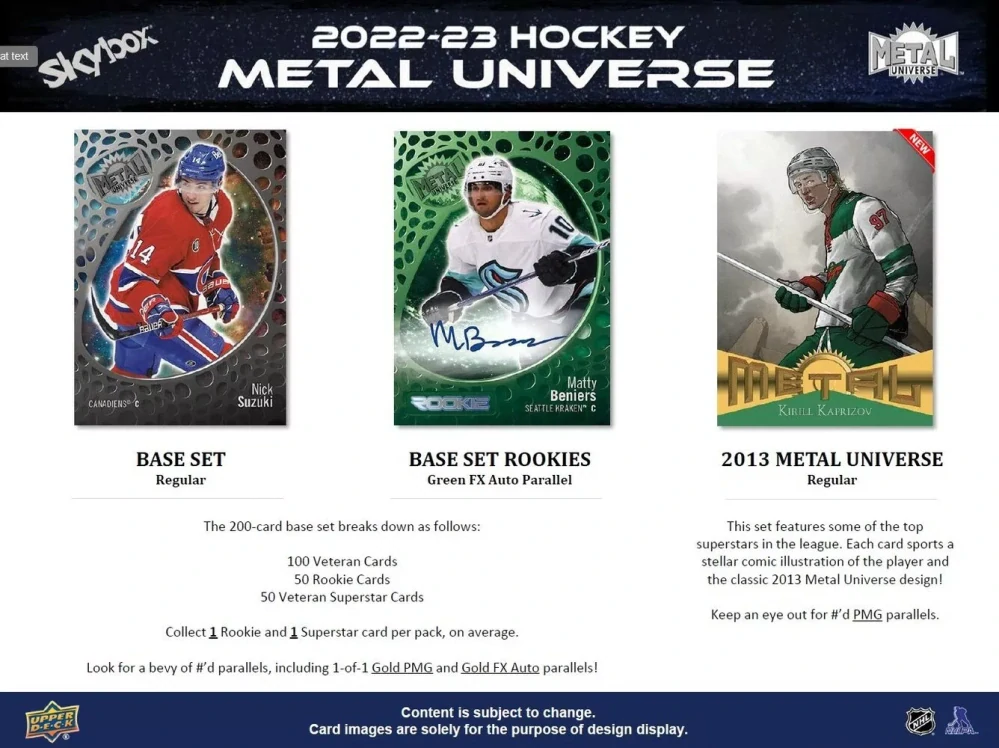 Box SkyBox Metal Universe 2022-23 Hobby