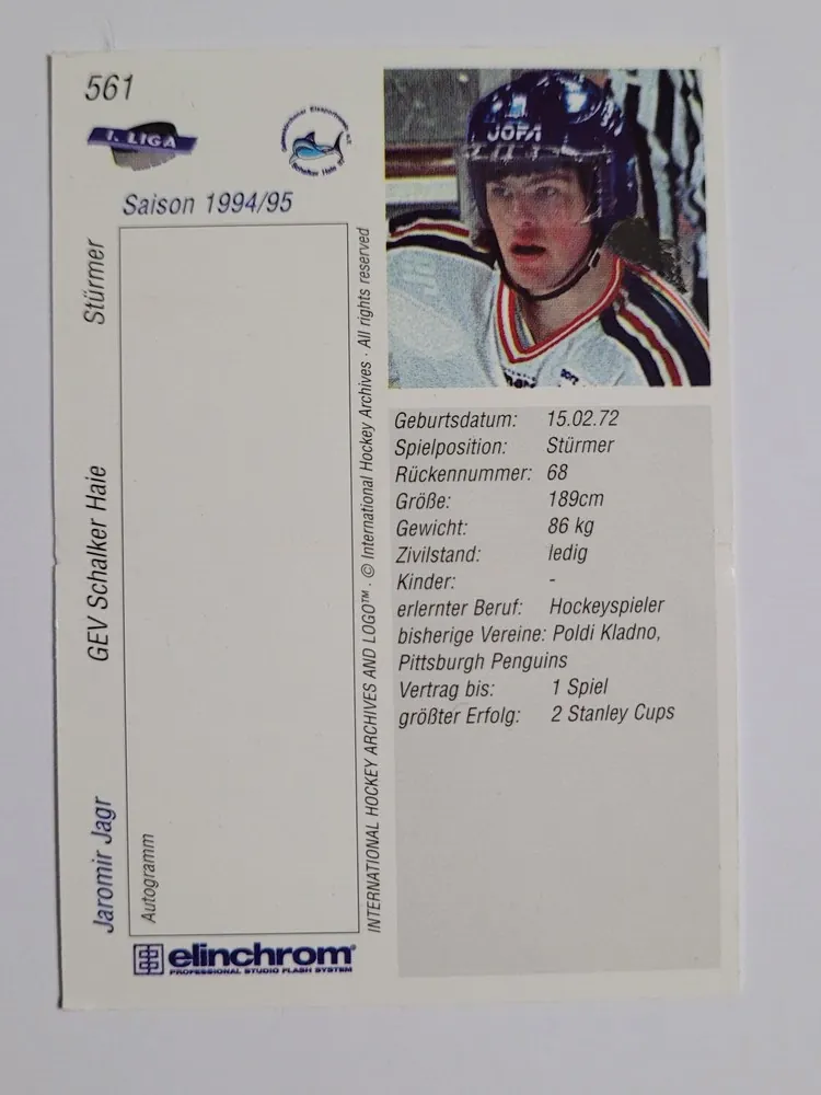 Jágr Jaromír DEL2 1994-95 č.561 není 100% stav (2)