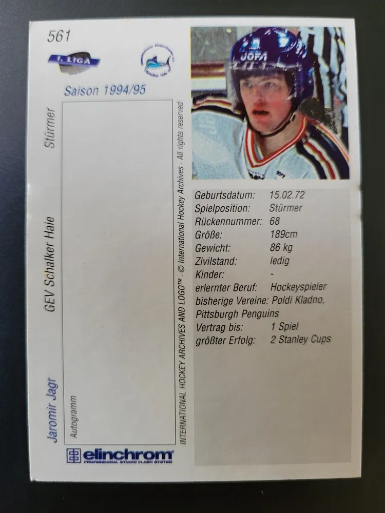 Jágr Jaromír DEL2 1994-95 č.561 není 100% stav (3)