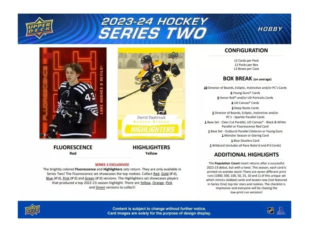 Box sběratelských hokejových karet NHL Upper Deck 2023-24  