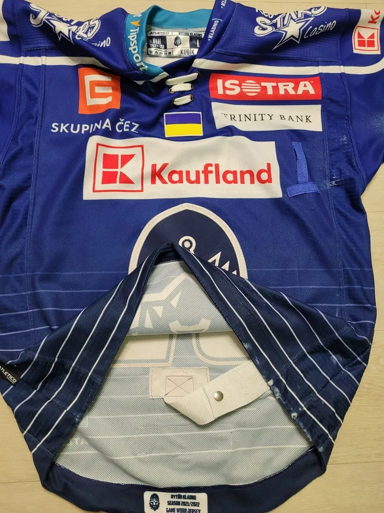 Kubík Adam hraný dres Rytíři Kladno 2021-22 modrá verze Ukrajina