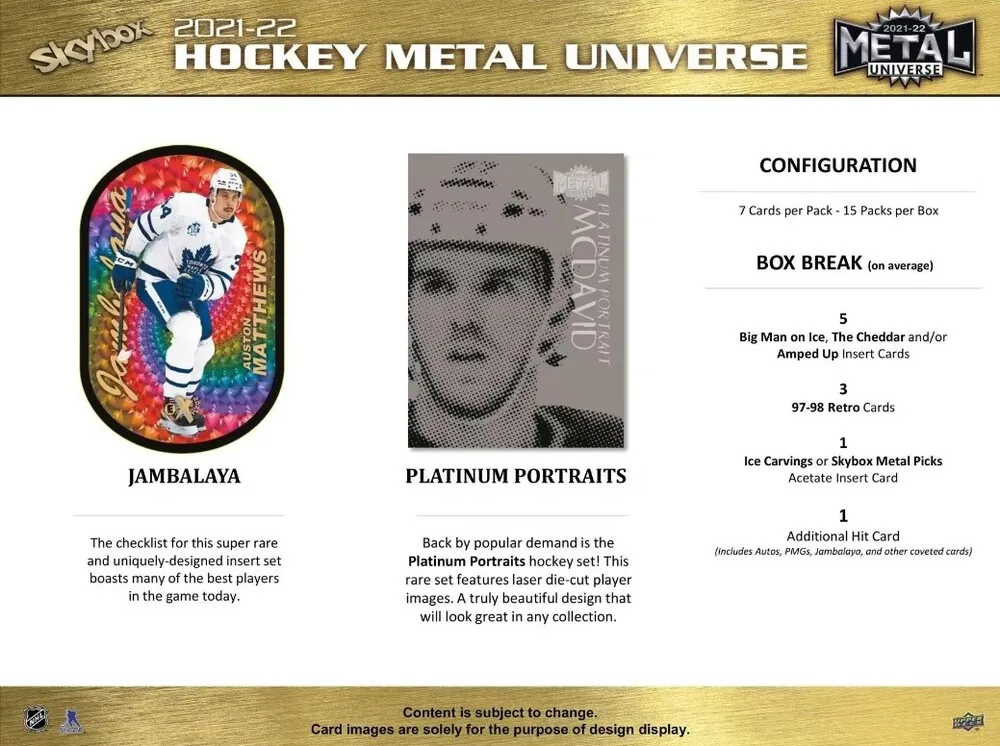 Box NHL UD Skybox Metal Universe Hobby 2021-22