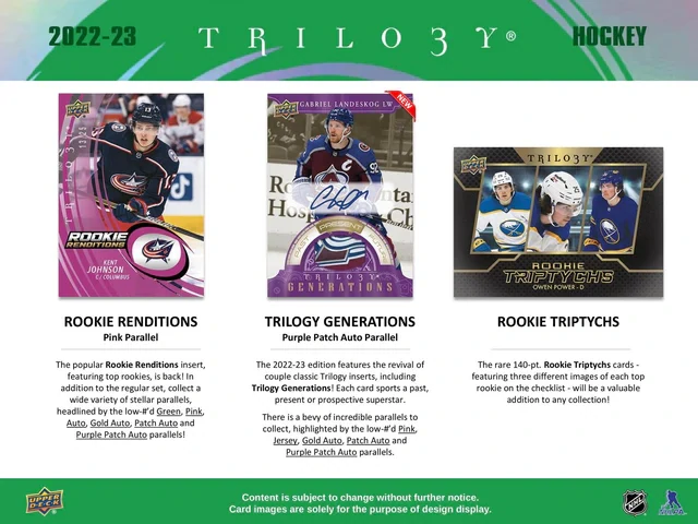 Box NHL Upper Deck Trilogy Hobby 2022-23