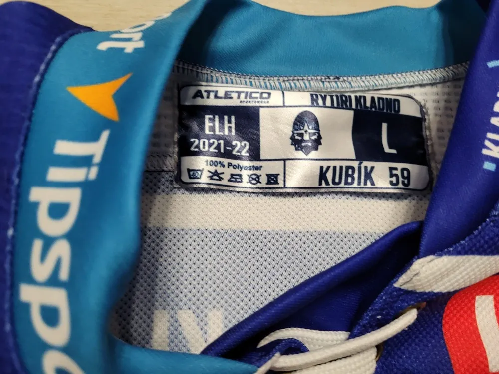 Kubík Adam hraný dres Rytíři Kladno 2021-22 modrá verze Ukrajina