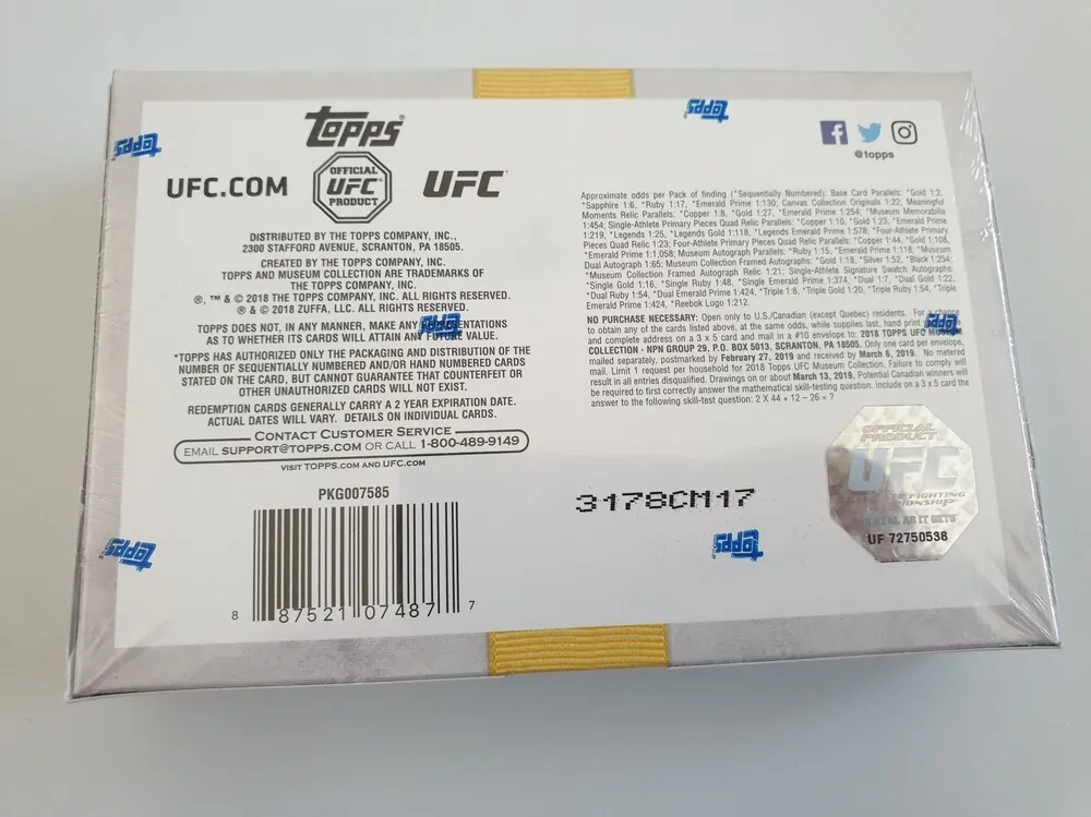 Box Topps UFC Musseum Hobby 2018