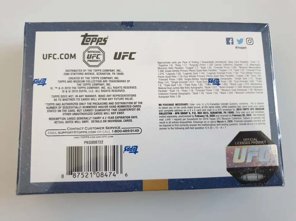 Box Topps UFC Musseum Hobby 2019