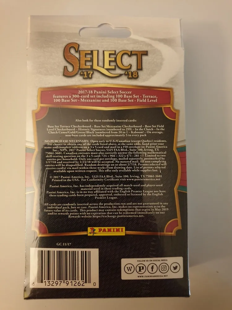 Box Panini Select 2017-18 Fotball