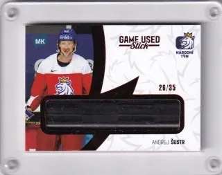 Šustr Andrej MK 2021 Game used memorabilia Red /35 - Stick č.GM17