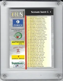 Seznam karet 1 - 2 OFS 1998-99 Seznam karet č.s01