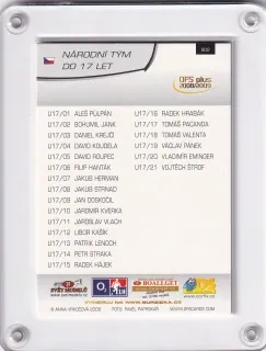 Národní tým do 17 a 18 let  OFS 2008-09 Seznam karet č.S02