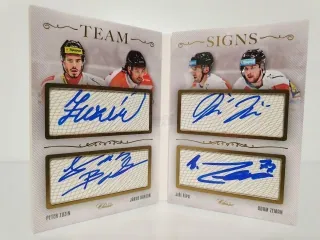 Jiří Řípa, Peter Zuzin, Adam Zeman, Jakub Bartoň OFS 2019-20 Team Signs (Booklet) /20 č.TS-12