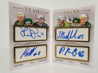 David Hruška, Petr Kumstát, Branislav Kubka, Jekabs Redlihs OFS 2019-20 Team Signs (Booklet) /20 č.TS-27