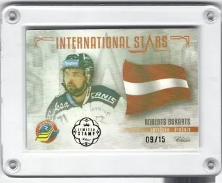 Bukarts Roberts OFS 2019-20 International Stars - Lotyšsko Limited Stamp /15 č.IS-RBU
