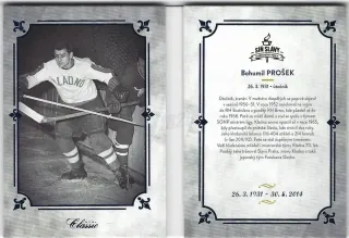 Prošek Bohumil  Síň Slávy Kladenského Hokeje 2019 Booklet /12 č.