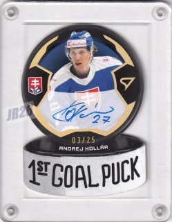 Kollár Andrej SportZoo SR Reprezentace 2024 1st Goal Puck AUTO /25 č.GPS-AK