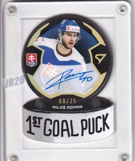 Roman Miloš SportZoo SR Reprezentace 2024 1st Goal Puck AUTO /25 č.GPS-MR