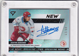 Justin Addamo  SportZoo Tipsport 2024-25 I.série New Arrival AUTO /60 č.NAS-JA