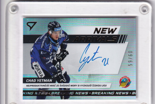 Chad Yetman  SportZoo Tipsport 2024-25 I.série New Arrival AUTO /60 č.NAS-CY