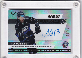 Igor Merezhko  SportZoo Tipsport 2024-25 I.série New Arrival AUTO /60 č.NAS-IM