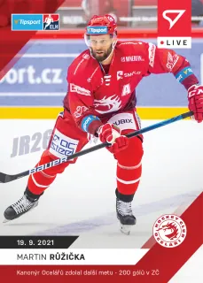 Růžička Martin SportZoo Tipsport ELH 2021-22 Live /82 č.9