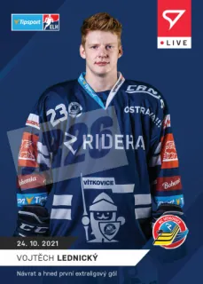 Vojtěch Lednický SportZoo Tipsport ELH 2021-22 Live / č.30