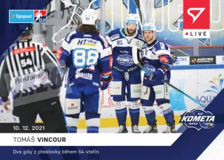 Tomáš Vincour SportZoo Tipsport ELH 2021-22 Live /65 č.59
