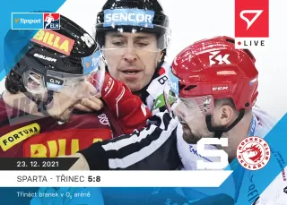 Sparta - Třinec 5:8 SportZoo Tipsport ELH 2021-22 Live /61 č.67
