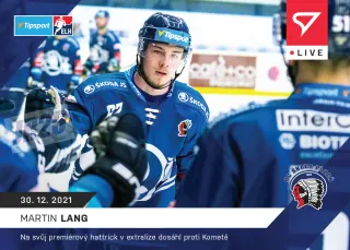 Martin Lang SportZoo Tipsport ELH 2021-22 Live /66 č.72