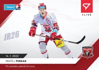 Matěj Pinkas SportZoo Tipsport ELH 2021-22 Live /60 č.80