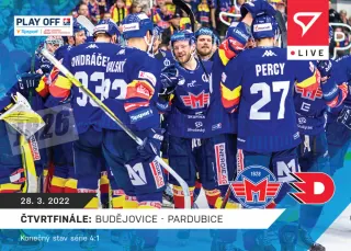 Čtvrtfinále Č.Budějovice vs Pardubice  SportZoo Tipsport ELH 2021-48 Live /40 č.125