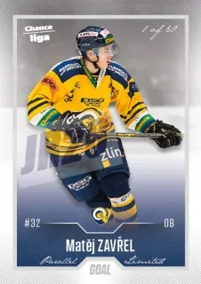 Zavřel Matěj Goal Cards Dotisk 2022-23 Dotisk Silver 1 of 60 č.494