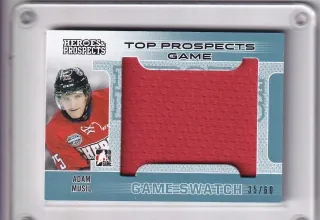 Musil Adam ITG Heroes and Prospects 2014-15 Top Prospects Game Used Jersey Blue /60 č.TPJ-01