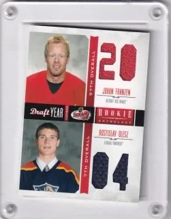 Olesz Rostislav Panini Rookie Anthology 2011-12 Draft Year Material jersey + Johan Franzen č.28