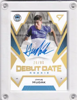 Hudák Jakub SportZoo Fortuna liga  2023-24 II.série Debut Date Rookie AUTO /80 č.DRS-JH