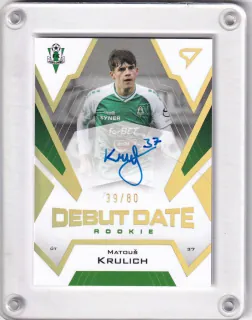 Krulich Matouš SportZoo Fortuna liga  2023-24 II.série Debut Date Rookie AUTO /80 č.DRS-MK