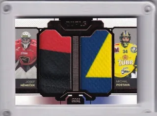 Josef Němeček / Michal Postava  Goal Cards Dotisk 2022-23 Dual Jersey Bronze /30 č.DJ-05